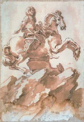 Skizze für Ludwig XIV. zu Pferd