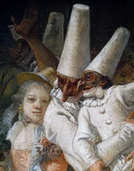 Pulcinella und Akrobaten (Detail)