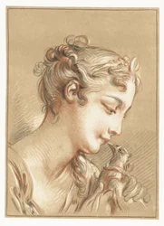 Mädchen mit einer Taube