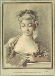 Junge Frau mit einer Rose, ca. 1776