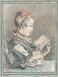 Junges Mädchen liest "Héloise und Abélard"
