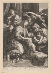 Heilige Familie mit Elisabeth, Johannes dem Täufer und Engeln