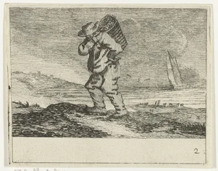 Dünenlandschaft mit einem Fischer (Verschiedene Strände und Wassersichten von Jan Percelles)