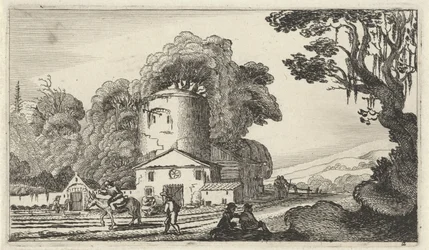 Landschaft mit einem Turm
