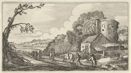 Landschaft mit Reisenden