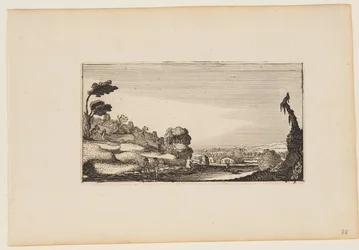 Hügelpanorama, aus Zwölf Landschaften mit Figuren