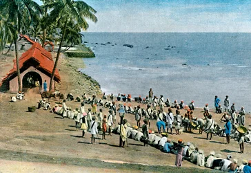Gemeinsames Dorffestmahl, Andamanen- und Nikobareninseln, Indischer Ozean, ca. 1890