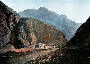 Station an einer Militärstraße, Kaichaour, ca. 1890