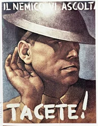 Tacete, il nemico vi ascolta (Schweigen, der Feind hört zu) - Italienisches Propagandaposter, ca. 1942