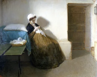 Neapolitanische Republik von 1799 (Parthenopäische Republik): „Luisa Sanfelice im Gefängnis“ Gemälde von Gioacchino Toma (1836-1893) 1874