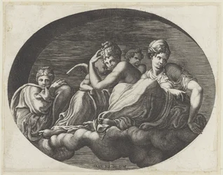 Venus, zwei Göttinnen und zwei Putti