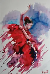 Leidenschaftliche Flamenco-Tänzerin