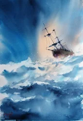 Großes Schiff Sturm