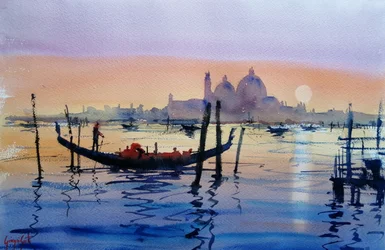 Venedig Gondel Sonnenuntergang