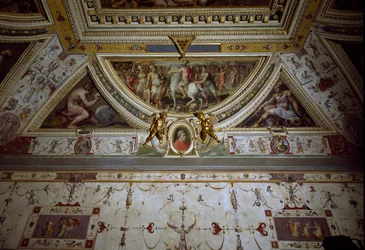Detail des Zimmers von Lorenzo il Magnifico, Darstellung der Schlacht von Sarzana (Fresko)