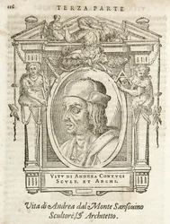 Milan, Braidense Library, Vite de piv excellent, Giorgio Vasari 1568, Andrea Contucci