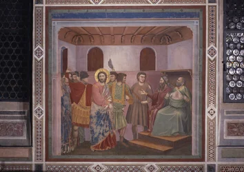 Christus vor Kaiphas (Cristo davanti a Caifa), von Giotto