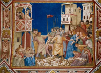 Der Kindermord von Bethlehem. Fresko von Giotto di Bondone (1267-1337)