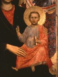 Christkind aus der Madonna und Kind auf dem Thron