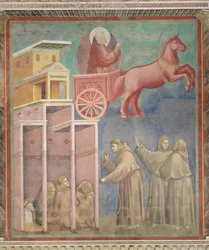 St. Franziskus erscheint seinen Gefährten in einem Feuerwagen, 1296-97