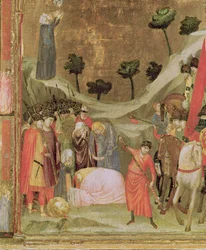 Das Martyrium des Hl. Paulus, rechte Tafel des Stefaneschi-Triptychons, um 1320 (Tempera auf Tafel) (Detail)