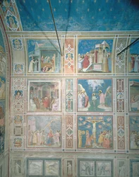 Ansicht der Fresken an der linken Wand, ca. 1303-05 (nach der Restaurierung)