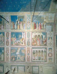 Ansicht der Fresken an der linken Wand, ca. 1303-05 (nach der Restaurierung)