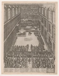 Speculum Romanae Magnificentiae: Eine päpstliche Versammlung in der Sixtinischen Kapelle, Michelangelos Decke