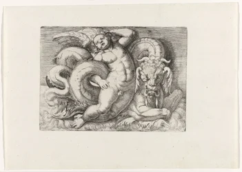 Putto reitet auf einem Seemonster