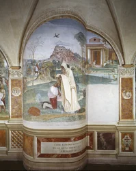Der Mönch Romano gibt Benedikt das Einsiedlergewand