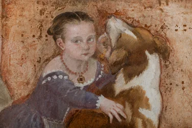 Kleines Mädchen und Hund (Detail)