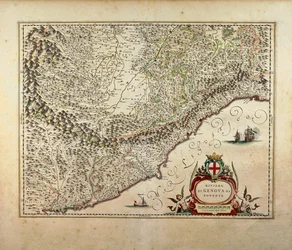 Karte der westlichen Region Ligurien, von Giovanni Antonio Magini