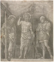 Der auferstandene Christus zwischen den Heiligen Andreas und Longinus