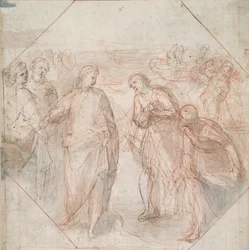 Der Sturz des Simon Magus (recto); Die Berufung von Jakobus und Johannes (oder von Petrus und Andreas) (verso)