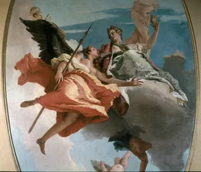 Allegorie von Kraft und Wissen. Gemälde von Giambattista Tiepolo