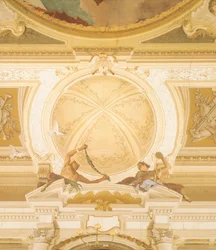 Detail der Fresken an der Decke des Ballsaals, Villa Pisani, Stra, Venedig