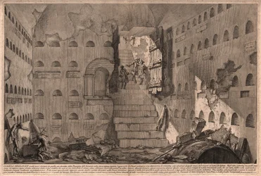 Ansicht einer antiken Grabkammer, entdeckt 1736 in der Nähe von Rom, Italien