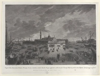 Nächtliche Ansicht der Prozession am Heiligabend des Dogen und des venezianischen Senats nach San G..., 1763