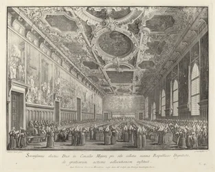 Der Doge dankt im Sala del Consiglio Maggior