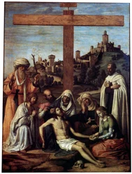 Die Beweinung Christi mit einem Karmelitenmönch, um 1510
