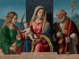 Jungfrau und Kind mit den Heiligen Katharina und Nikolaus
