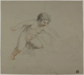 Zwei kämpfende Putti