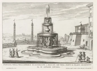 Brunnen in den Gärten der Villa Mondragone in Frascati