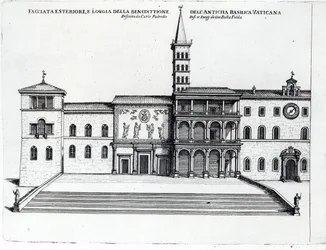 Die Benediktionsloggia der alten Vatikanbasilika