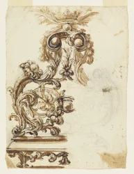 Entwurf für ein vergoldetes Bronzeornament