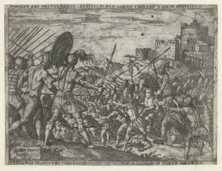 Die Armee von Romulus im Kampf mit den Sabinern