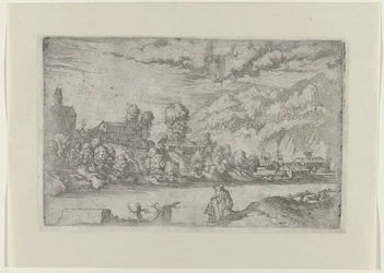 Flusslandschaft mit der Taufe Christi