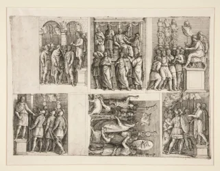 Sechs Vignetten aus dem Leben des Trajan