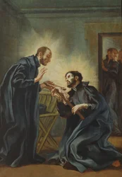 Der heilige Ignatius von Loyola entsendet den heiligen Franz Xaver nach Indien