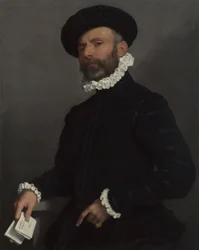 Porträt eines Mannes mit einem Brief LAvvocato, c. 1570